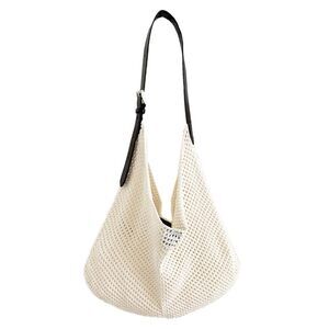 5689 Large Cotton Crochet String Bag Slouchy Summer Beach Hobo Bag Knitted